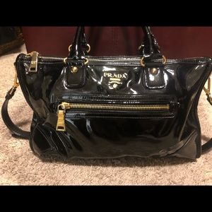 Prada Vitello Patent leather shoulder bag